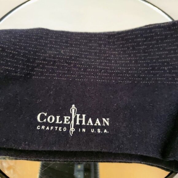 Cole Haan Mens Dress Socks 2 Pairs Black & Navy Ribbed And Grid Pattern USA - Picture 5 of 5